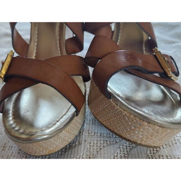 ę Liz Claiborne Strappy wedge sandals m - Picture 7 of 7